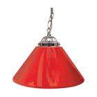   Poker Plain Red 14 Inch Single Shade Bar Lamp   Silver hardware