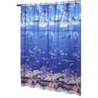 Ex Cell Home Fashions Sea Life Shower Curtain, Blue