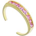 Body Candy Solid 14KT Yellow Gold Pink CUBIC ZIRCONIA Toe Ring