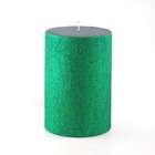 Zest Candle 4 x 6 Metallic Green Glitter Pillar Candle