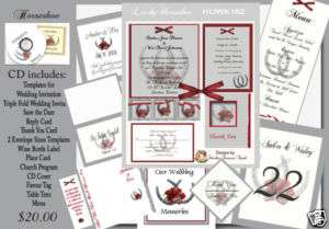 Delux Horseshoe Themed Wedding Invitation Kit on CD  