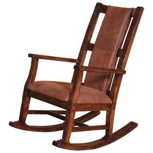   finish wood rocking chair with fabric cushion and back 
