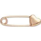 JewelBasket Heart Charms Gold Safety Pins   14kt Gold Heart 