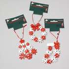 DDI Clay Shiny Red/White Floral Ornaments(Pack of 72)