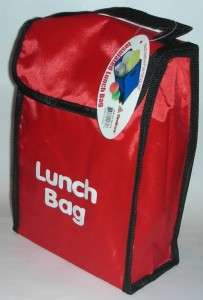 RED INSULATED THERMAL LUNCH BOX BAG COOLER TOTE TRAVEL  