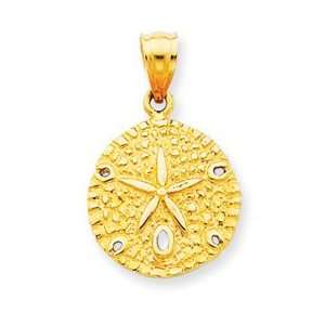  14k Yellow Gold Sand Dollar Pendant Jewelry