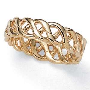    PalmBeach Jewelry 14k Gold Plated Braided Band Ring Jewelry