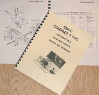 EMCO Compact 5 CNC Metal Lathe Parts Manual  