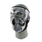 Cold Weather Headwear Neoprene Face Mask, Black & White Skull Face