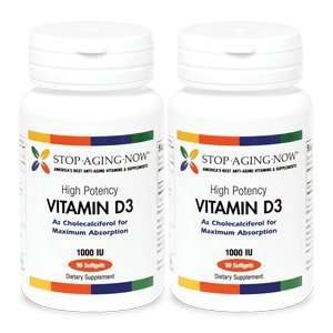 VITAMIN D3 1,000 IU (2 Pack   6 Month Supply)  High Potency  90 