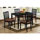   Mission Style Design Black Wood Finish Rectangular Table Dining Set