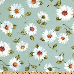 44 Wide Tossed Daisies Sage Fabric By The Yard Arts 