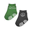 Silly Souls Peace & Organic Sock (Set of 2)   Black & Green (1 2 Years 