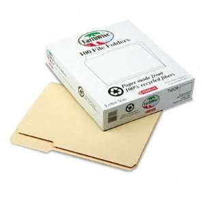 Standard Recycled File Folders, 1/3 Cut, Letter Size, Manila, 100/Box 