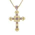  18k Goldplated Sterling Silver Diamond accent Cross