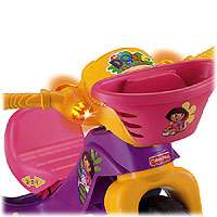 Fisher Price Lights And Sounds Tricycle   Dora with Basket   Fisher 