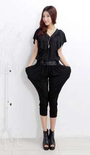 HOT New Womens Overall Stretch Jumpsuit Harem Pants Trousers Rompers 