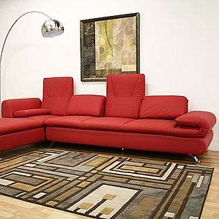 Misha Red Leather Modern Sectional Sofa  Baxton Studio For the Home 