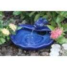 Smart Solar Ceramic Solar Koi Fountain in Glazed Blue