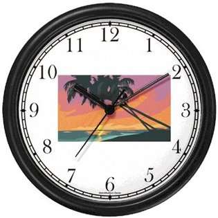 Tropical Island   Tropical Paradise   Wall Clocks  3dRose LLC For the 