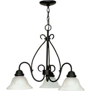  Nuvo 60/378 3 Light Chandelier with Alabaster Glass Shades 