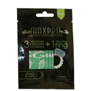  3 Maxpro Mint Tingly Condoms Plus 1 Free Vibrating Ring 