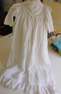 EXQUISITE ANTIQUE CHRISTENING GOWN DRESS W EYELET TRIM  