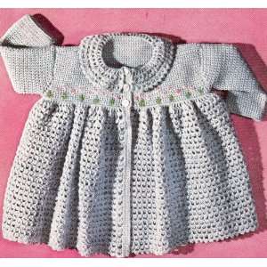  Vintage Crochet PATTERN to make   Baby Sacque Sweater Robe 