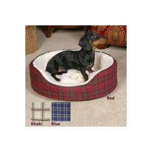  Posh Plaid Oval Dog Beds Red Jumbo