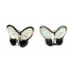   pink lab opal butterfly fish wire earring sterling silver earrings