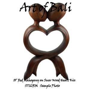  Art of Bali Zen Garden Carved 10 Hand Carved Heart Kiss 