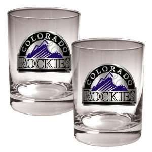  Colorado Rockies 2pc Rocks Glass Set   Primary Logo 