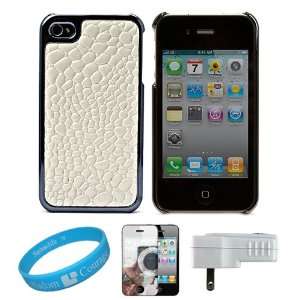   iPhone 4 + Mirror Screen Protecor + White USB Home Charger + SumacLife