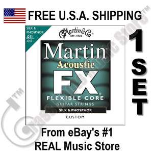 Set Martin FX SILK & PHOSPHOR Flexible Core ACOUSTIC GUITAR Strings 