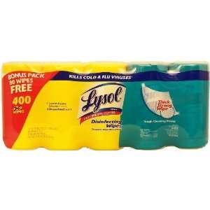  Lysol disinfecting wipes, 3 lemon & lime blossom scent and 