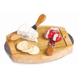 Eco Friendly Bamboo Tempered Glass Cheese Board with Knives & Magnetic 