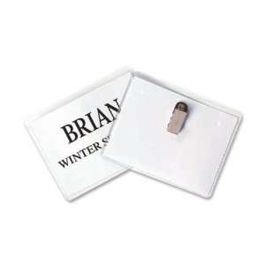  Clip Style Name Badge Holder Kit with Inserts, 3 1/2x2 1 