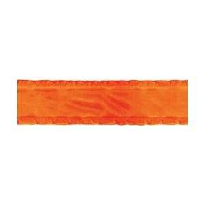  Sheer Ribbon W/Ruffled Edge 1 1/2X30 Yards Orange