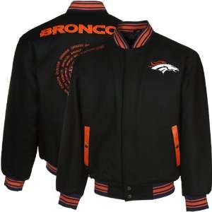  Denver Broncos Black MVP Heavyweight Wool Jacket Sports 