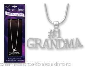   Grandma Pendant Necklace Layered Sterling Silver Name Plate  