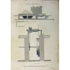   Sawing Machinery Plan View Side Elevation Diagram