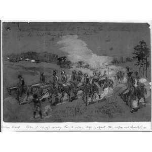   Cavalry coming back to camp in Gen Butlers lines after their raid