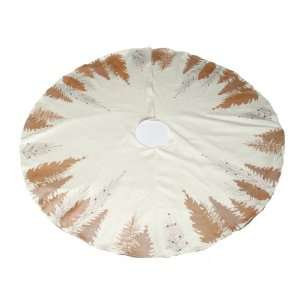  Tag Holiday Shimmer Trees Cotton Sateen Tree Skirt, Ivory 