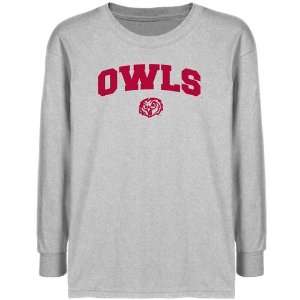  Temple Owls Youth Ash Logo Arch Long Sleeve T shirt 