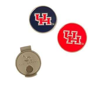  Houston Cougars Hat Clip W/ Golf Ball Markers/Chips 