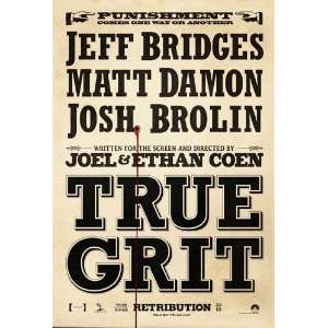  True Grit Bullet Hole Movie Poster FRAMED 27x40 Double 
