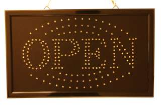 New Business LED Open Sign Neon Bright With Motion Switch 21x13 #60 