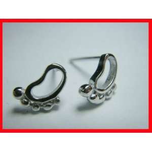 Solid Sterling Silver Feet Earrings .925 #1761 Everything 
