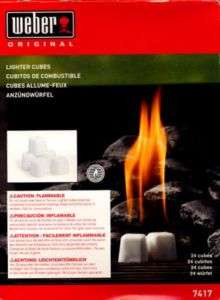 Weber Grill Charcoal Fire Starters 24 Pack New In Box  