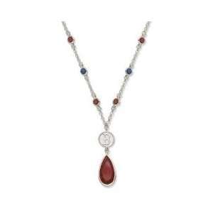 MLB Officially Licensed Boston Red Sox Necklace   Red W/ Blue Crystals 